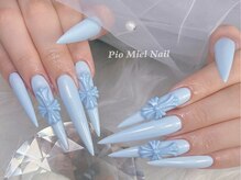 ピオミエルネイル 新宿(pio miel nail)/ベビーブルーリボンネイル