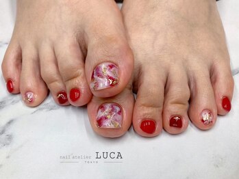 ネイルアトリエルカ(nail atelier LUCA)/W-798 大人ボルドー大理石ネイル