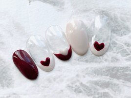 バレンタインフレンチネイル