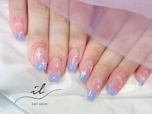 イル 神戸店/チーク×グラデーションネイル