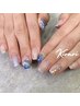 【ハンド アートネイル】海ネイル/立体アート/手描きお花　アート4本やり放題