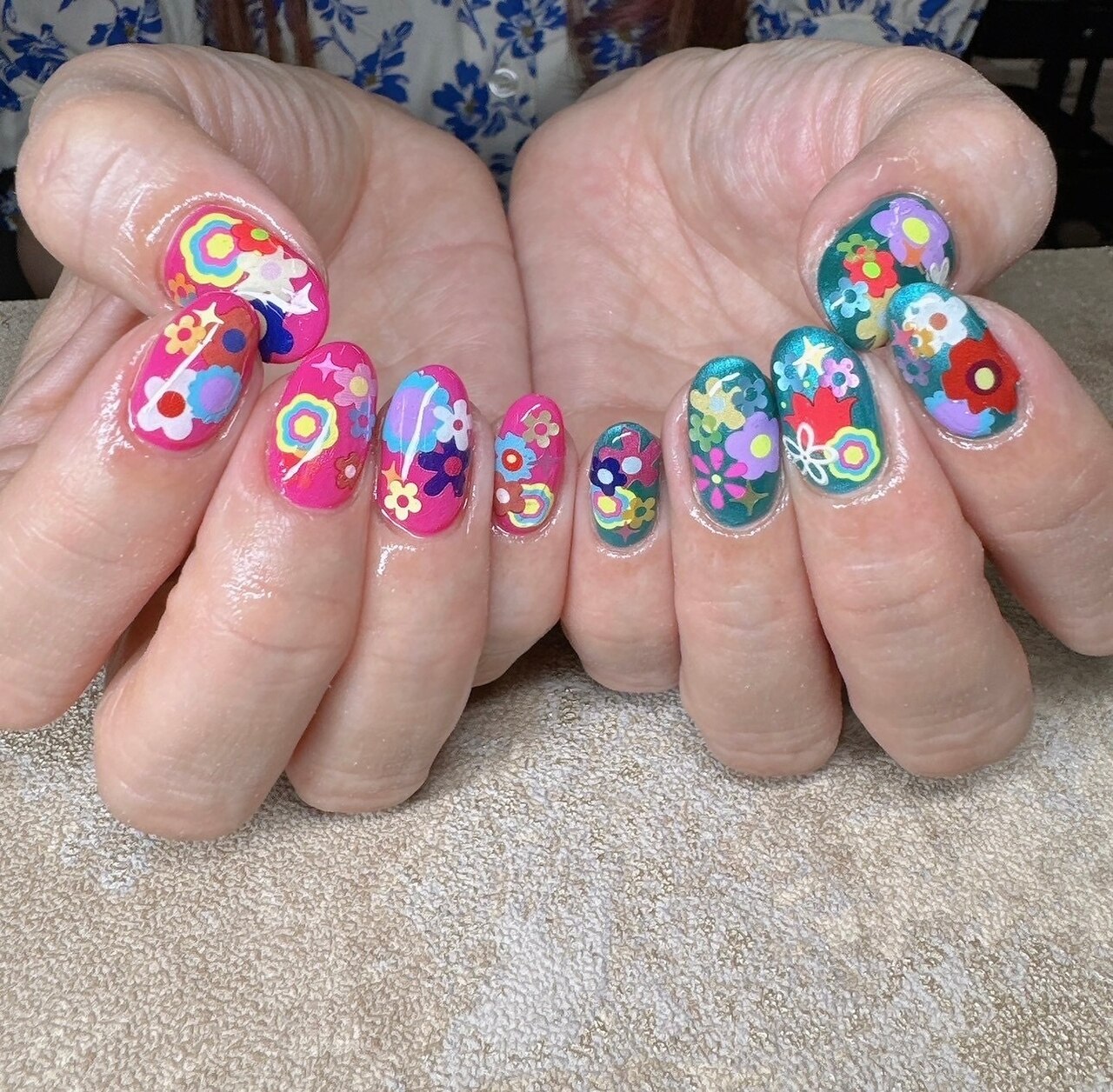 ネイルチップ　カラフル　個性派ネイル ネイルチップ52 - R＊nail'S GALLERY | minne byGMOペパボ 国内最大級