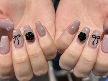 エマネイル プラスキハクヤ 肥後橋店(EmaNail+KIHAKUYA)/リボンネイル