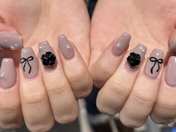 エマネイル プラスキハクヤ 肥後橋店(EmaNail+KIHAKUYA)/リボンネイル