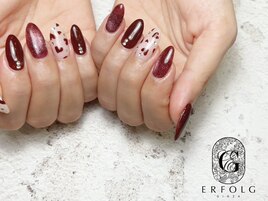 ボルドー秋ネイル