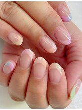 ネイルサロン ティアラリュクス 市川北口店(Tiara Luxe)/パステルレインボーフレンチ