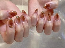 ネイル アヴァンス あべのルシアス店(Nail AVANCE.)/ブラウンもやもやネイル