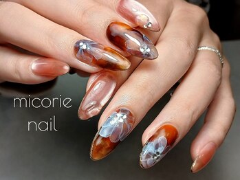 ミコリエネイル(micorie nail)/たらし込み風フラワー