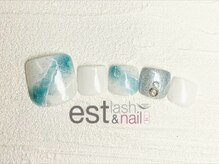 エストラッシュアンドネイル 銀座店(est lash&nail)/フット大理石風ネイル