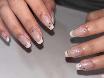 アイネイルズ 天神今泉店(I-nails)/【mami.i】ラメピンクフレンチ