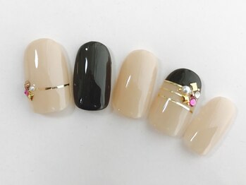 コチャメ ネイル アトリエ(Cochame nail atelier)/シックなストーンネイル