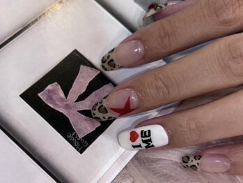 アイネイルズ 梅田店(I nails)/Meiko限定Y2Kレオパード星韓国