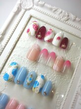 ラテネイル(Latte Nail)/【原限定】水彩フラワーデザイン