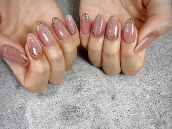 ネイル マックスケリー 大阪梅田(MAXKELLY)/HAND90分アート　くすみカラー