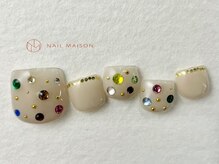 ネイルメゾン 梅田(NAIL MAISON)/キラキラジュエルフットネイル