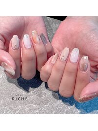 大人の夏ニュアンスネイル