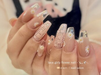 春ネイル クリアフレンチ