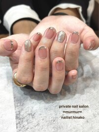 ガラスフレンチネイル