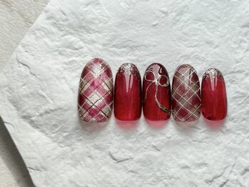 チェック×リボンのちゅるんマグ