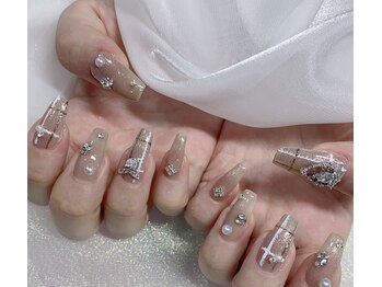 モルフォネイル(Morpho nail)/#やり放題ネイル#ツイードネイル