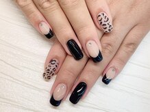 ソンリエ 青竹店(SONRiE)/ヒョウ柄シンプルネイル