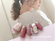 アグニークリッシェ(Agunik Riche)の雰囲気（くすみピンク色のチェックネイル♪♪渋谷ネイル）