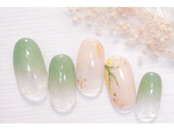 ネイルサロンジンジャー(Ginger)/スプリングミモザネイル