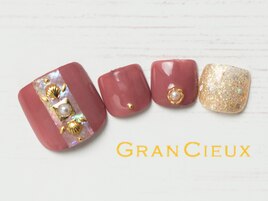 大人シェルフットネイル