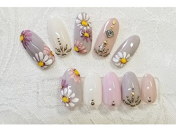 ドライフラワー風☆秋桜ネイル♪