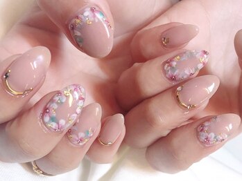 ネイルマジック 仙台一番町店(NAIL MAJIC)/フラワー囲みネイル☆オーダー