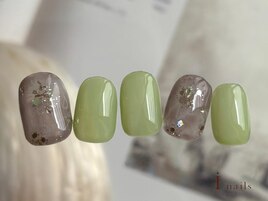 鉛筆アートフラワー抹茶ネイル