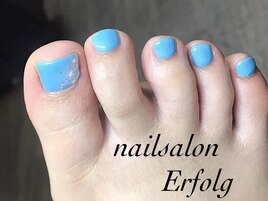 水色フットネイル初回9500円