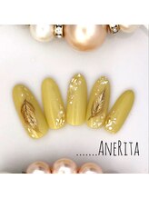 ネイルサロン アンリタ(nail salon AneRita)/ライムグリーン☆フェザーネイル