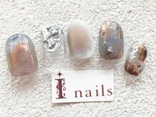 アイネイルズ 梅田店(I nails)/水彩凸凹メタリック￥9200