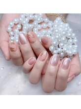 Mネイル/ミラーネイル、お花