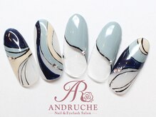 アンドルーチェ なんばパークス店(ANDRUCHE)/変形フレンチネイルクリアネイル