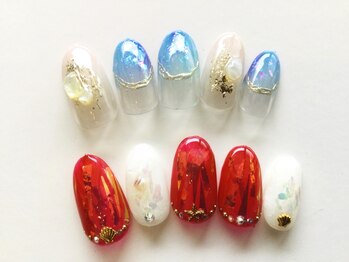 ガナッシュ ネイルアンドアイラッシュ(Ganache.NAIL＆EYELUSH )の写真/ハンド夏デザイン定額ネイル・色変更可♪【全員オフ込7040円】