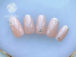 オフィスピンク春ネイル