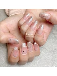 ラメグラデーション×チーク