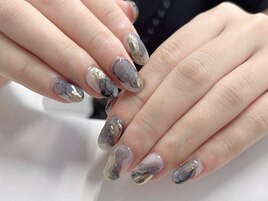 ミラーニュアンスブルーネイル
