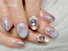 デイジー 藤沢(Daisy)/紫陽花ネイル　ビジューネイル