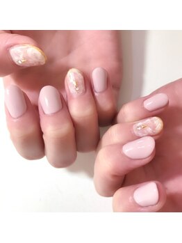 ストーリーアイラッシュアンドネイル(Story)/白タイダイ柄ネイル☆