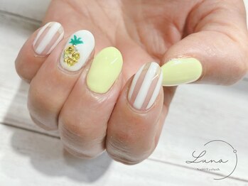ネイルアンドまつ毛エクステ ルーナ イオン相模原店/パイナップルネイル