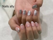 ネイルズアリー 立川店(Nails ally)/ホログラム×ガラスフレンチ×秋