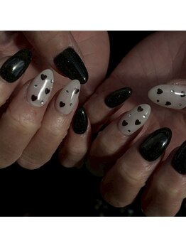 ネイルクイーン(Nail Queen)/ブラックハートネイル¥6900♪
