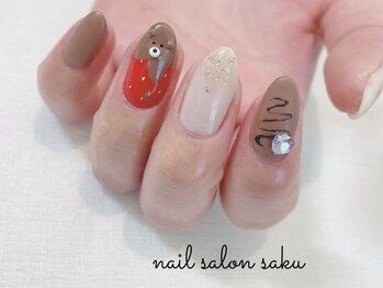 サク(saku)の写真/ネイリスト協会認定講師による繊細な手描きアートを堪能♪持込み・ロゴアート、ライブネイル等お任せ下さい