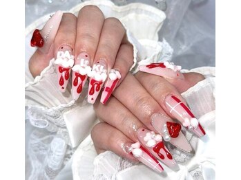 プティネイル(Puty Nail)/バレンタイン×お名前ネイル
