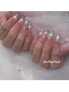 ピンク×シルバーグラデネイル