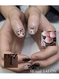 バレンタインネイル