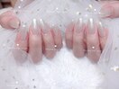 ワンカラーキラキラ白ラメ